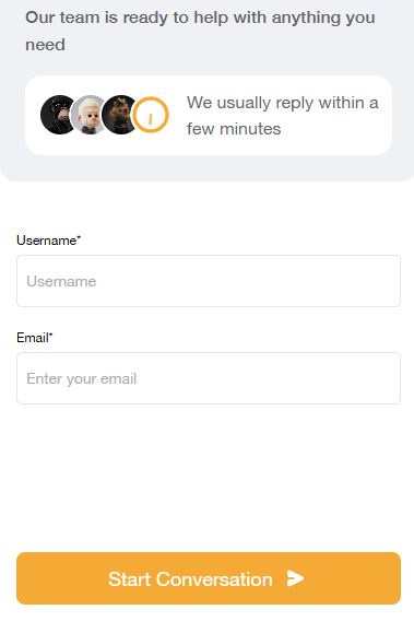 Contact support team by filling simple form at Donbet