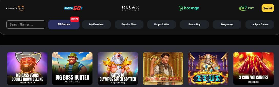 Browse through thousands of popular slot games collection